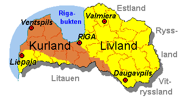 Karta över Lettland
