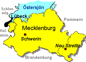 Karta över Mecklenburg 1815 - 1918