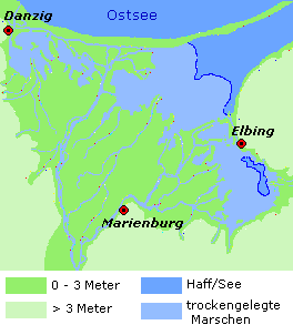 Bild 1  Weichsel-Nogat-Delta um das Jahr 1300